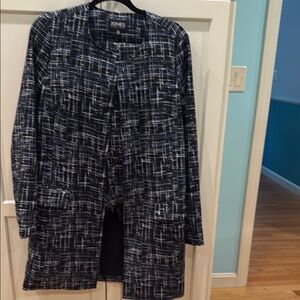 Jones New York Black and White Abstract Blazer